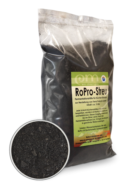 Βιοκάρβουνο RoPro Streu: Βοήθημα ζύμωσης για την παραγωγή Terra Preta. για Bokashi και compost